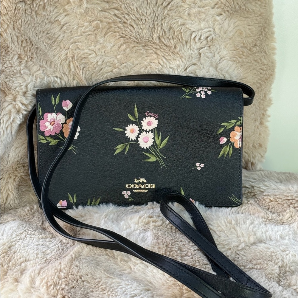 Coach Black Floral Crossbody Bag